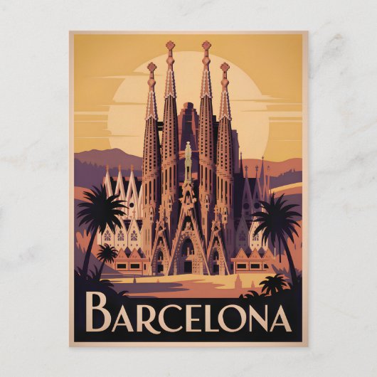 Barcelona Spain vintage ポストカード (正面)