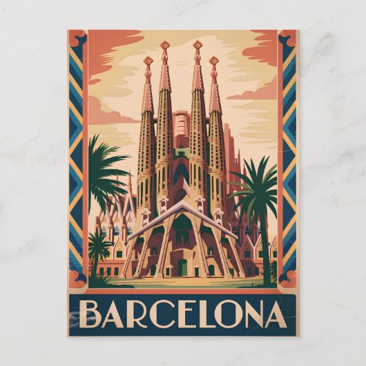 Barcelona Spain vintage ポストカード (正面)