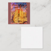 Barcelona, Spain, Vintage poster スクエア名刺 (正面/裏面)