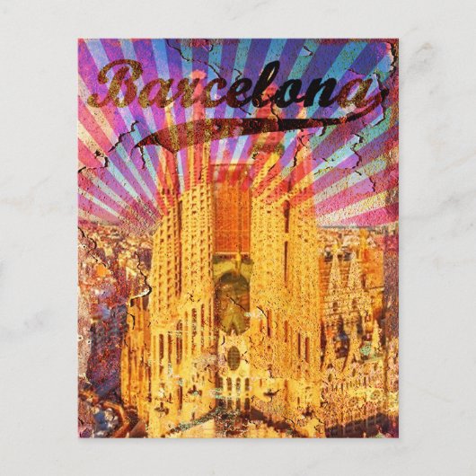 Barcelona, Spain, Vintage poster チラシ (正面)