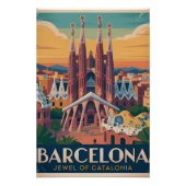 Barcelona Spain vintage Poster ポスター (正面)