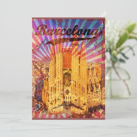 Barcelona, Spain, Vintage poster 招待状 (スタンド正面)