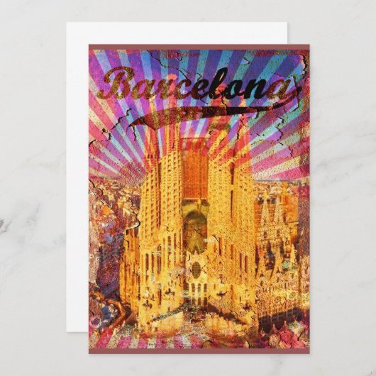 Barcelona, Spain, Vintage poster 招待状 (正面/裏面)