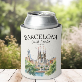 Barcelona Spain – Watercolor Cityscape Design ショットグラス