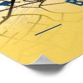 Barcelona - Spain Yellow City Map ポスター (角)