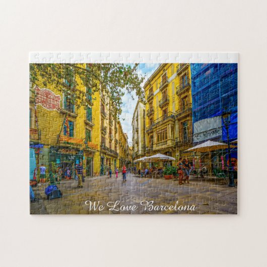 Barcelona Street Scene. Jigsaw Puzzle ジグソーパズル (横)