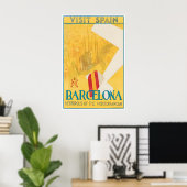 Barcelona Travel Poster Spain Art Spanish Print ポスター (ホームオフィス)
