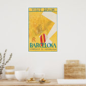 Barcelona Travel Poster Spain Art Spanish Print ポスター (キッチン)