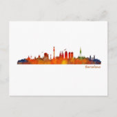 Barcelona watercolor skyline v01 ポストカード (正面)