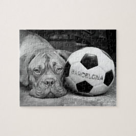 Barcelona's soccer fanatic dog. Barcelona, Spain ジグソーパズル