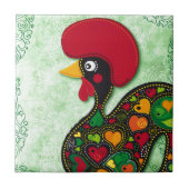 Barcelosの典型的なオンドリ タイル (正面)