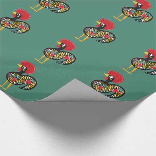 BarcelosポルトガルNrの有名なオンドリ。 07 ラッピングペーパー (角)