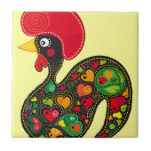 Barcelos Nr02 - Galo de Barcelosのオンドリ タイル (正面)