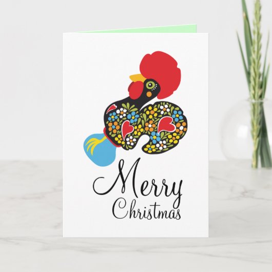 Barcelos Nr 06のメリークリスマスの有名なオンドリ シーズンカード (正面)