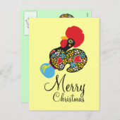 Barcelos Nr 06のメリークリスマスの有名なオンドリ シーズンポストカード (正面/裏面)