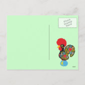 Barcelos Nr 06のメリークリスマスの有名なオンドリ シーズンポストカード (裏面)