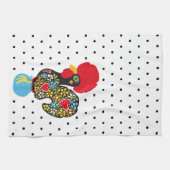 Barcelos Nr 06の有名なオンドリ-水玉模様 キッチンタオル (横)