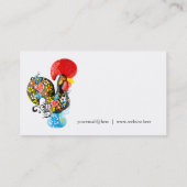 Barcelos Nr 06の有名なオンドリ-花の版 名刺 (裏面)