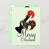 Barcelos Nr 09のメリークリスマスの有名なオンドリ シーズンポストカード (正面/裏面)