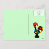 Barcelos Nr 09のメリークリスマスの有名なオンドリ シーズンポストカード (裏面)