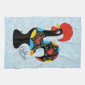 Barcelos Nr 09の有名なオンドリ キッチンタオル (横)