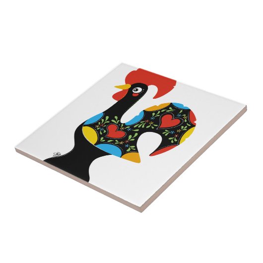 Barcelos Nr 09の有名なオンドリ タイル (側面)