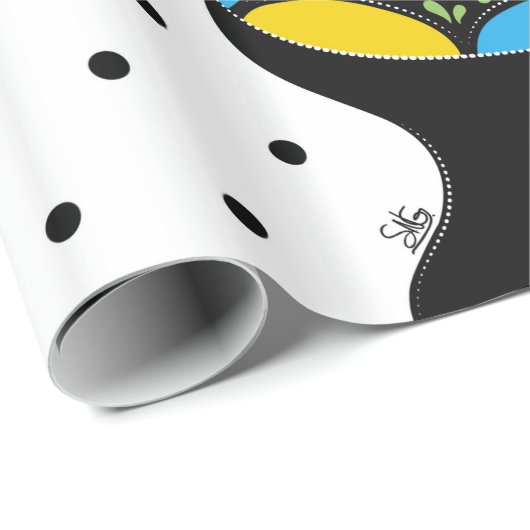 Barcelos Nr 09の有名なオンドリ-水玉模様 ラッピングペーパー (ロールコーナー)