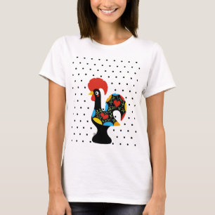 Barcelos Nr 09の有名なオンドリ-水玉模様 Tシャツ