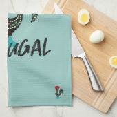 Barcelos Rooster、ポルトガル語のシンボル（青） キッチンタオル (四つ折り)