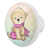 Bärchen mit Ball, rosa セラミックノブ (右)