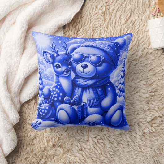 Bärchen Rehkitz Weihnachten Christmas クッション (ブランケット)