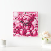 Bärchen Rehkitz Weihnachten Christmas スクエア壁時計 (ホーム)