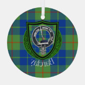 Barclay Scottish Clan Tartan & Crest ガラスオーナメント (裏面)