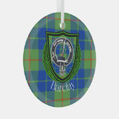 Barclay Scottish Clan Tartan & Crest ガラスオーナメント (正面右)