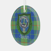 Barclay Scottish Clan Tartan & Crest ガラスオーナメント (正面左)