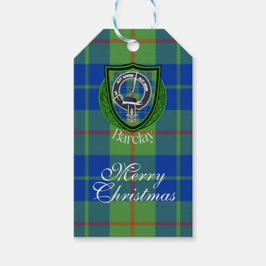 Barclay Scottish Clan Tartan & Crest ギフトタグ (正面)