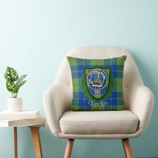 Barclay Scottish Clan Tartan & Crest クッション (椅子)