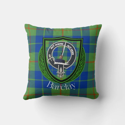Barclay Scottish Clan Tartan & Crest クッション (裏面)
