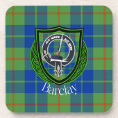 Barclay Scottish Clan Tartan & Crest コースター (正面)