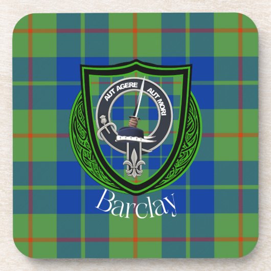 Barclay Scottish Clan Tartan & Crest コースター (正面)