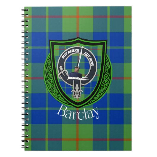 Barclay Scottish Clan Tartan & Crest ノートブック (正面)