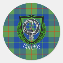 Barclay Scottish Clan Tartan & Crest ラウンドシール