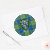 Barclay Scottish Clan Tartan & Crest ラウンドシール (封筒)