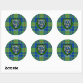 Barclay Scottish Clan Tartan & Crest ラウンドシール (シート)