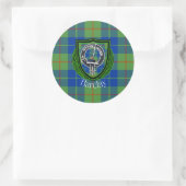 Barclay Scottish Clan Tartan & Crest ラウンドシール (バッグ)