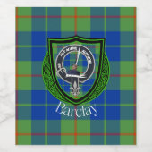 Barclay Scottish Clan Tartan & Crest ワインラベル (シングルラベル)