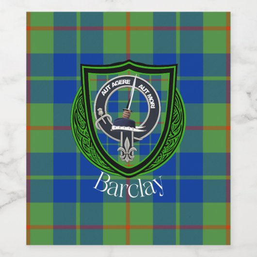 Barclay Scottish Clan Tartan & Crest ワインラベル (シングルラベル)