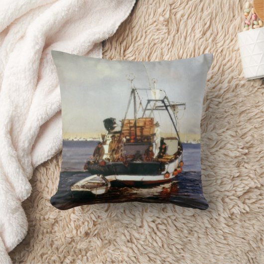 Barco de pesca/Pesqueiro/Fishing boat クッション (ブランケット)
