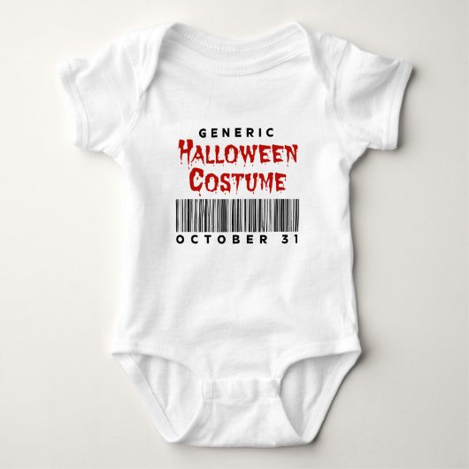 Barcode Generic Halloween Costume October 31 ベビーボディスーツ (正面)