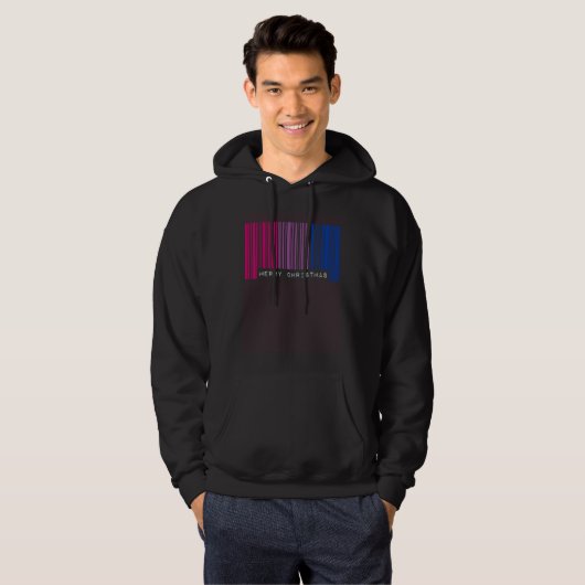 Barcode Merry Christmas Bisexual Pride Flag LGBTQ  パーカ (正面フル)